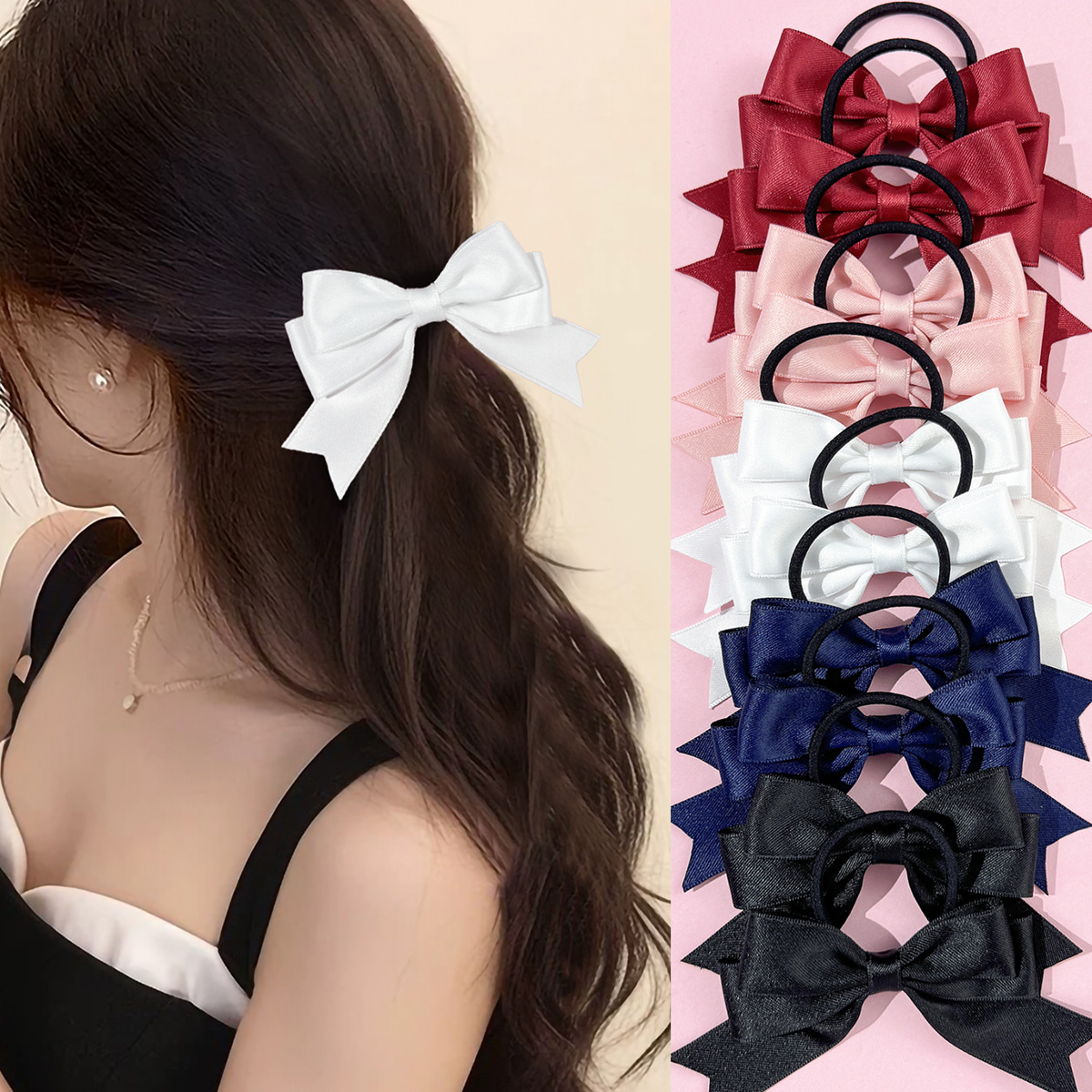 2 Pieces of Bow Hair Ties, Swe - Ribbon Bow Gift reseña y precio