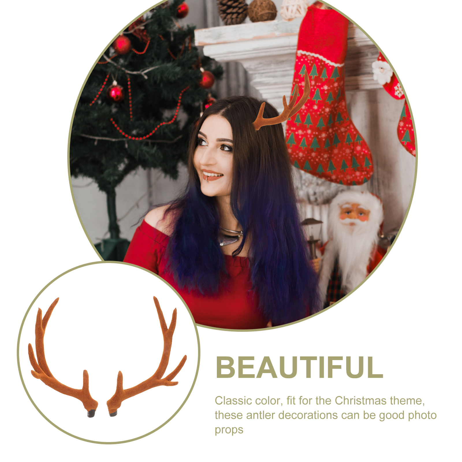 17CM Brown Reindeer Antlers Si - Reindeer Antlers Headband reseña y precio
