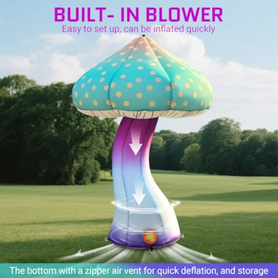 8Feet Giant Inflatable Mushroo - Christmas Lights Outdoor reseña y precio