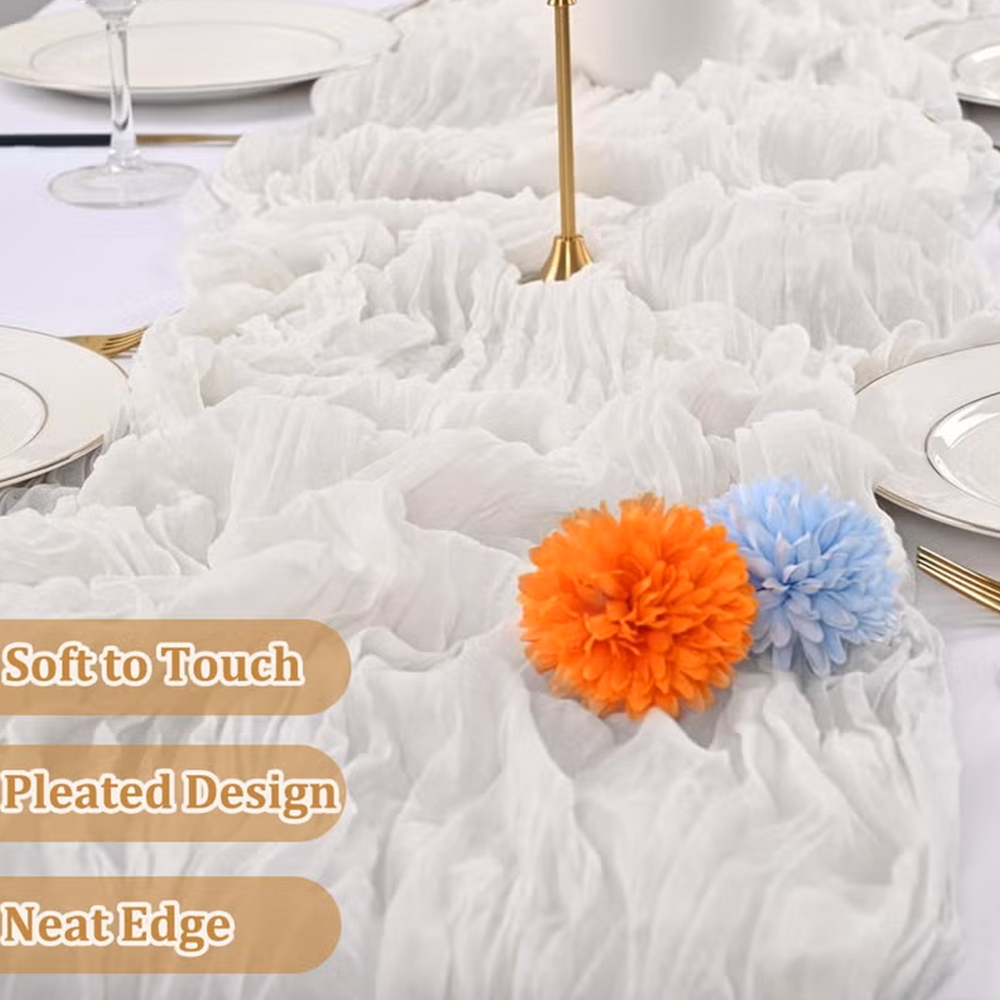 90x400CM Cheesecloth Table Run - Christmas Table Runner reseña y precio