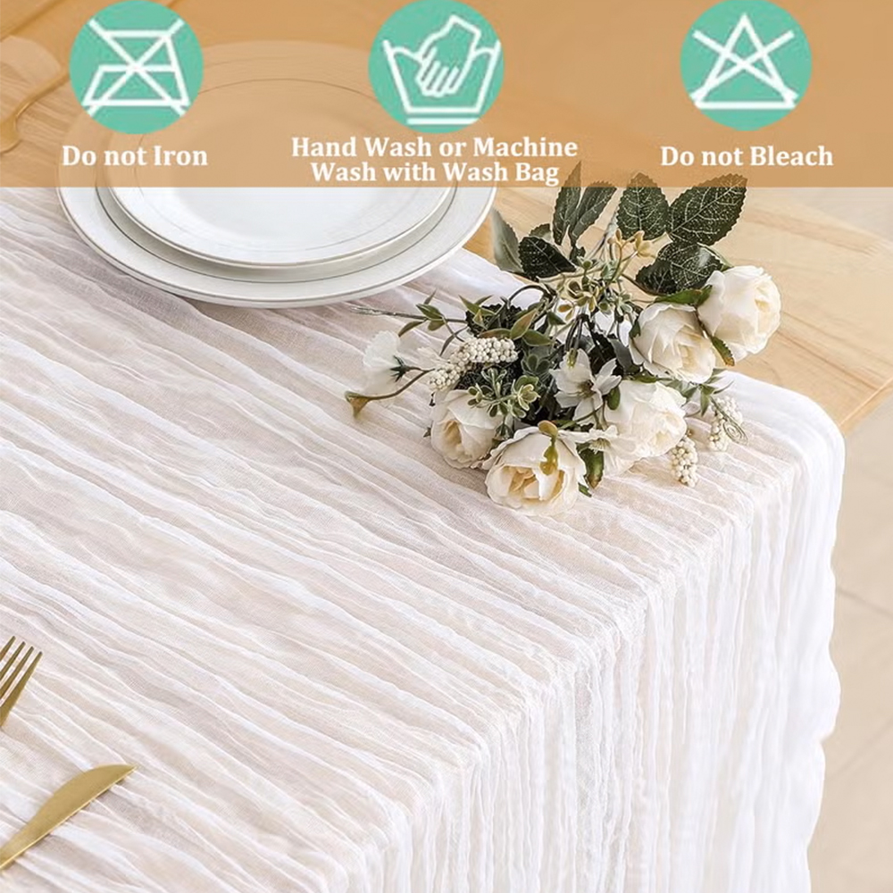 90x400CM Cheesecloth Table Run - Christmas Table Runner reseña y precio