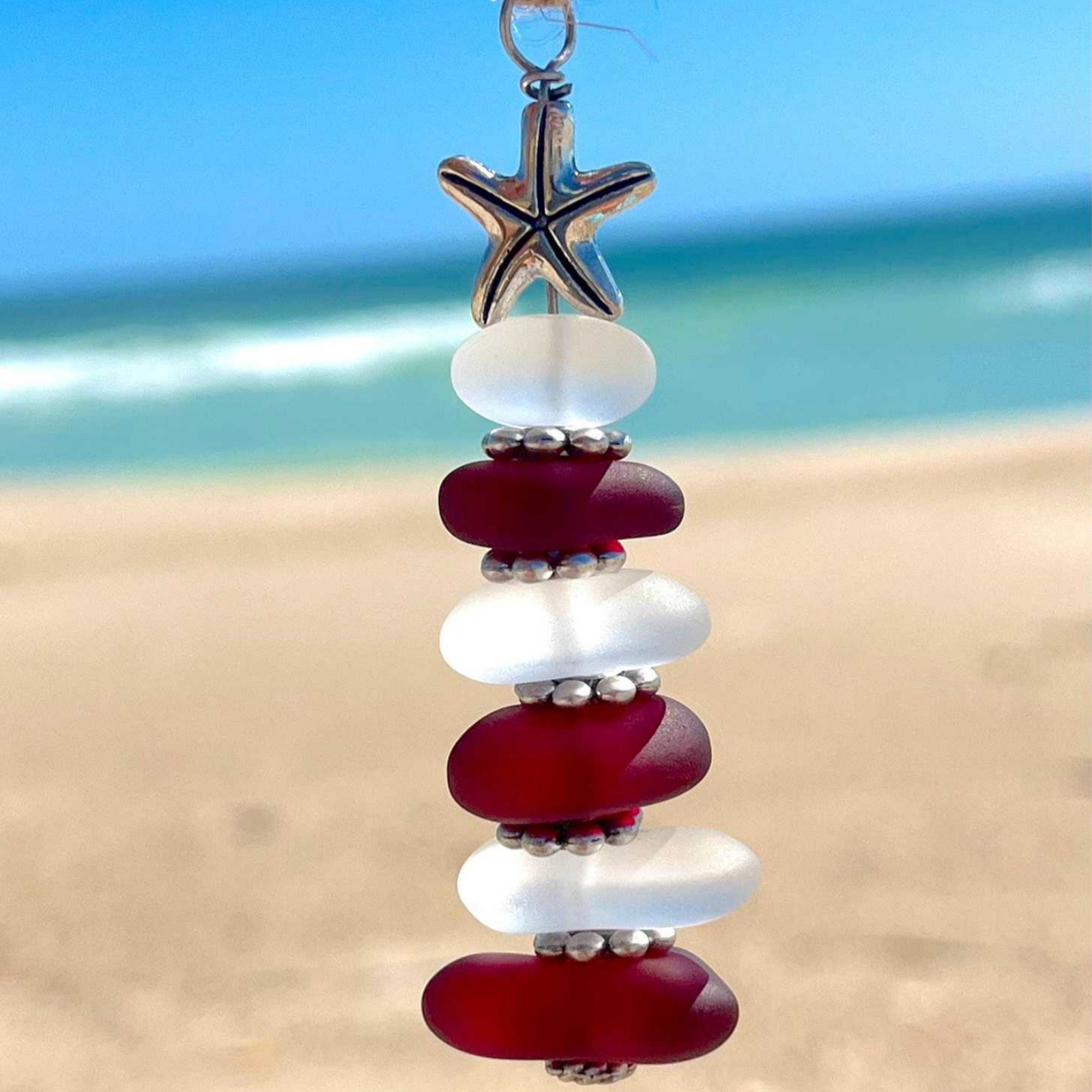 Christmas Sea Glass Ornaments  - Christmas Stocking Hanging reseña y precio