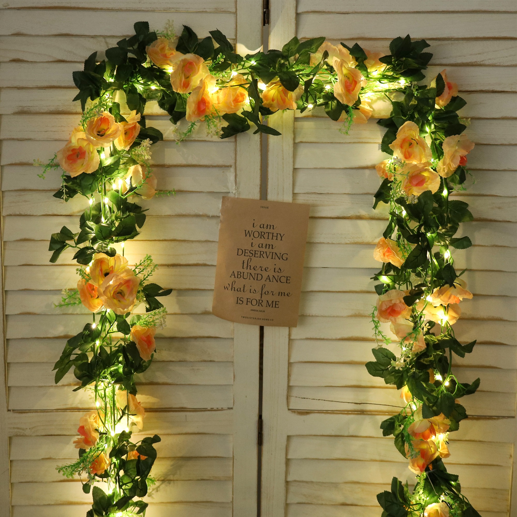Rose LED Vine Light String Art - Christmas Wreath Fake reseña y precio