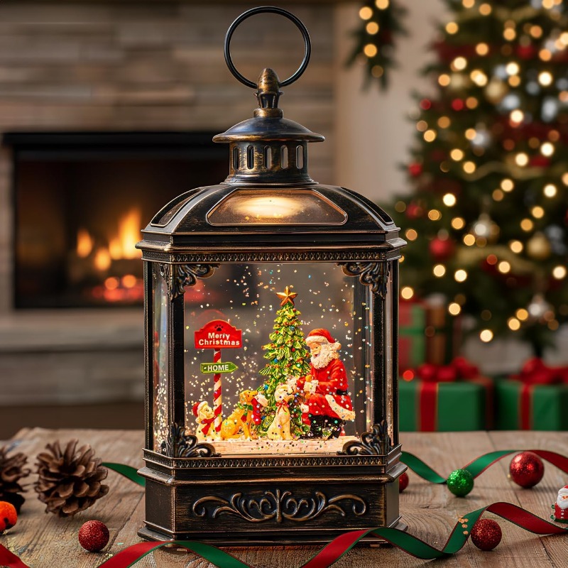 Christmas Snow Globe Lantern w - Snow Globe Musical reseña y precio