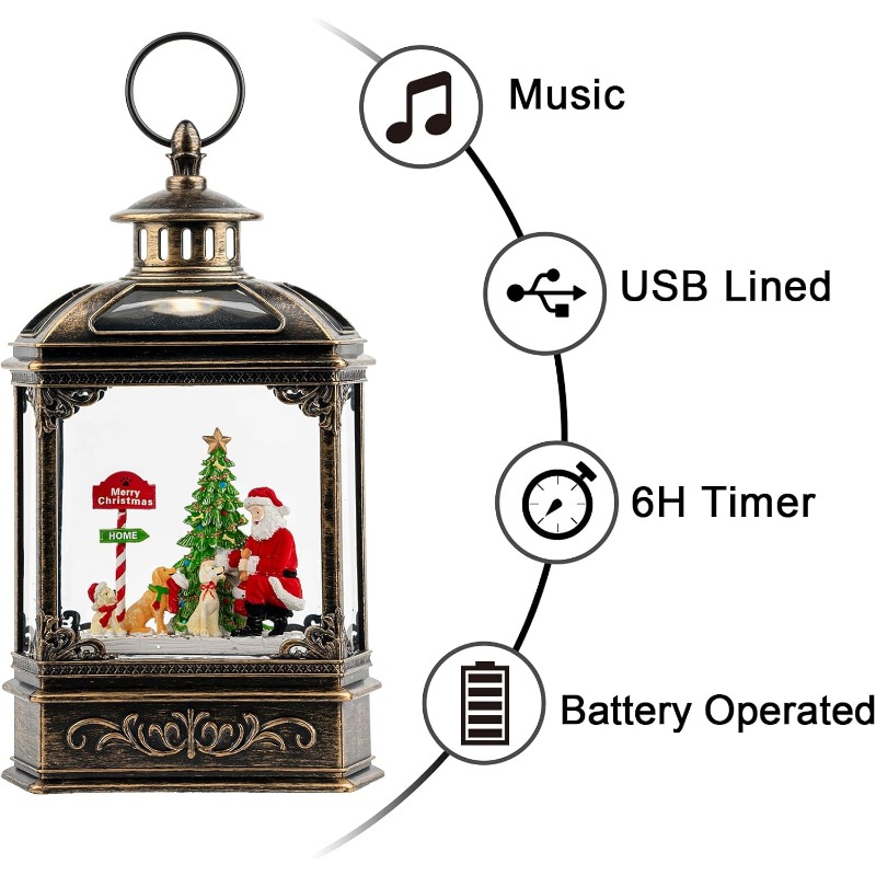 Christmas Snow Globe Lantern w - Snow Globe Musical reseña y precio