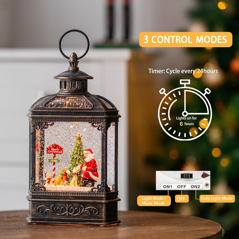 Christmas Snow Globe Lantern w - Snow Globe Musical reseña y precio