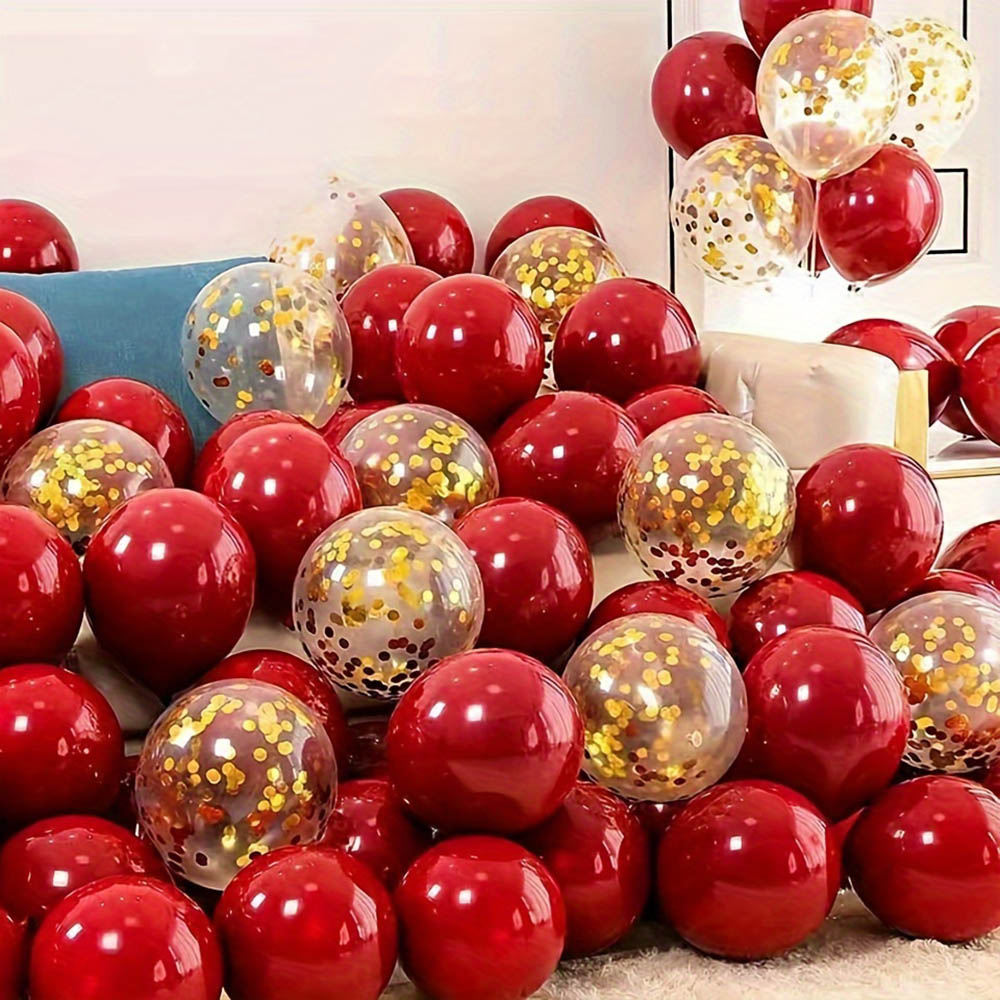 50pcs/pack Red Gold Balloon Ar - Tinsel Garland Decoration reseña y precio