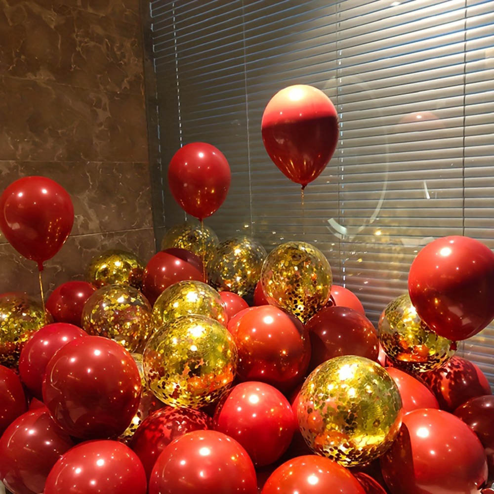 50pcs/pack Red Gold Balloon Ar - Tinsel Garland Decoration reseña y precio