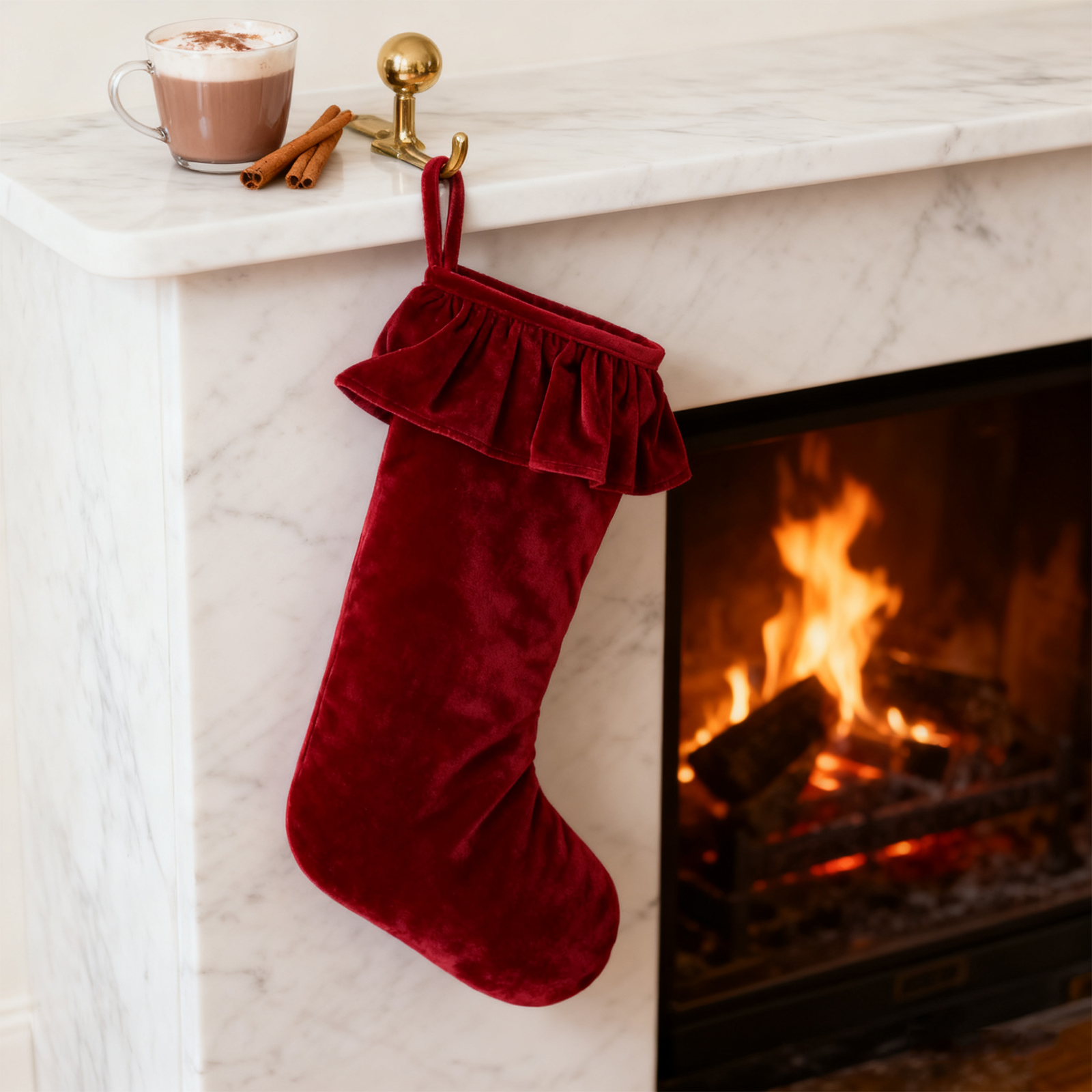 Velvet Christmas Stocking Holi - Christmas Stocking Hanging reseña y precio