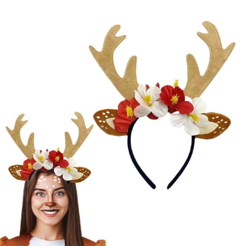 Reindeer Costume Set Tutu Skir - Reindeer Antlers Headband reseña y precio