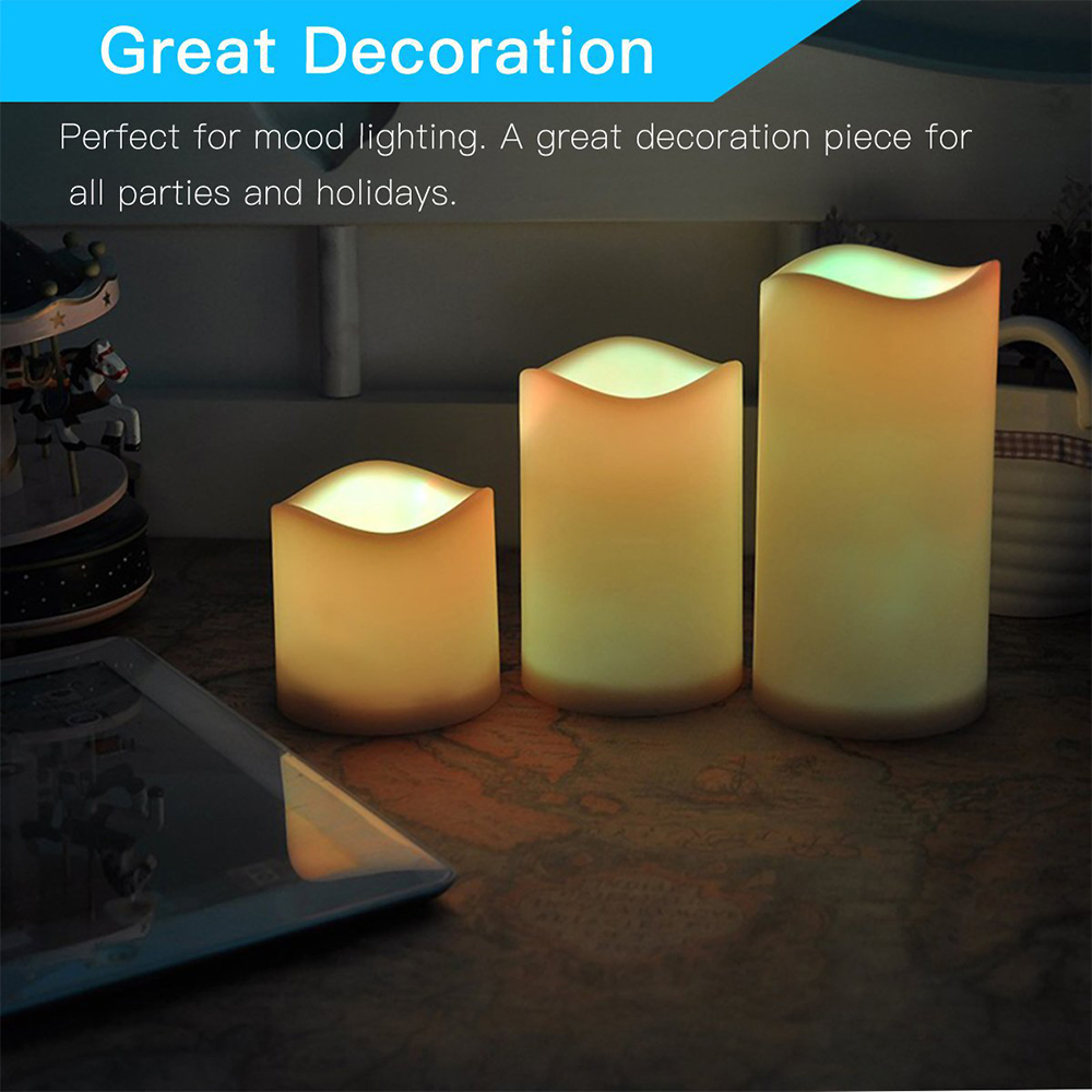 3pcs/ set LED Flameless Flicke - Holiday Candle Set reseña y precio