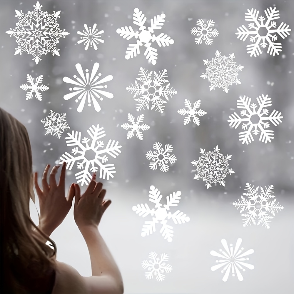 137Pcs Winter Snowflake Static - Snowflake Window Decal reseña y precio