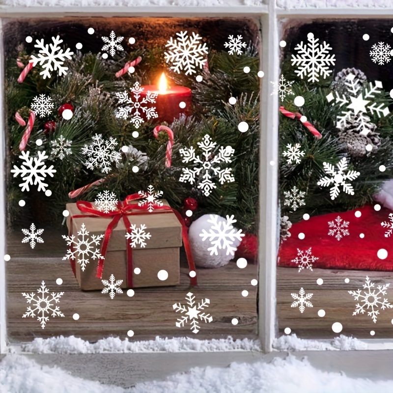 137Pcs Winter Snowflake Static - Snowflake Window Decal reseña y precio