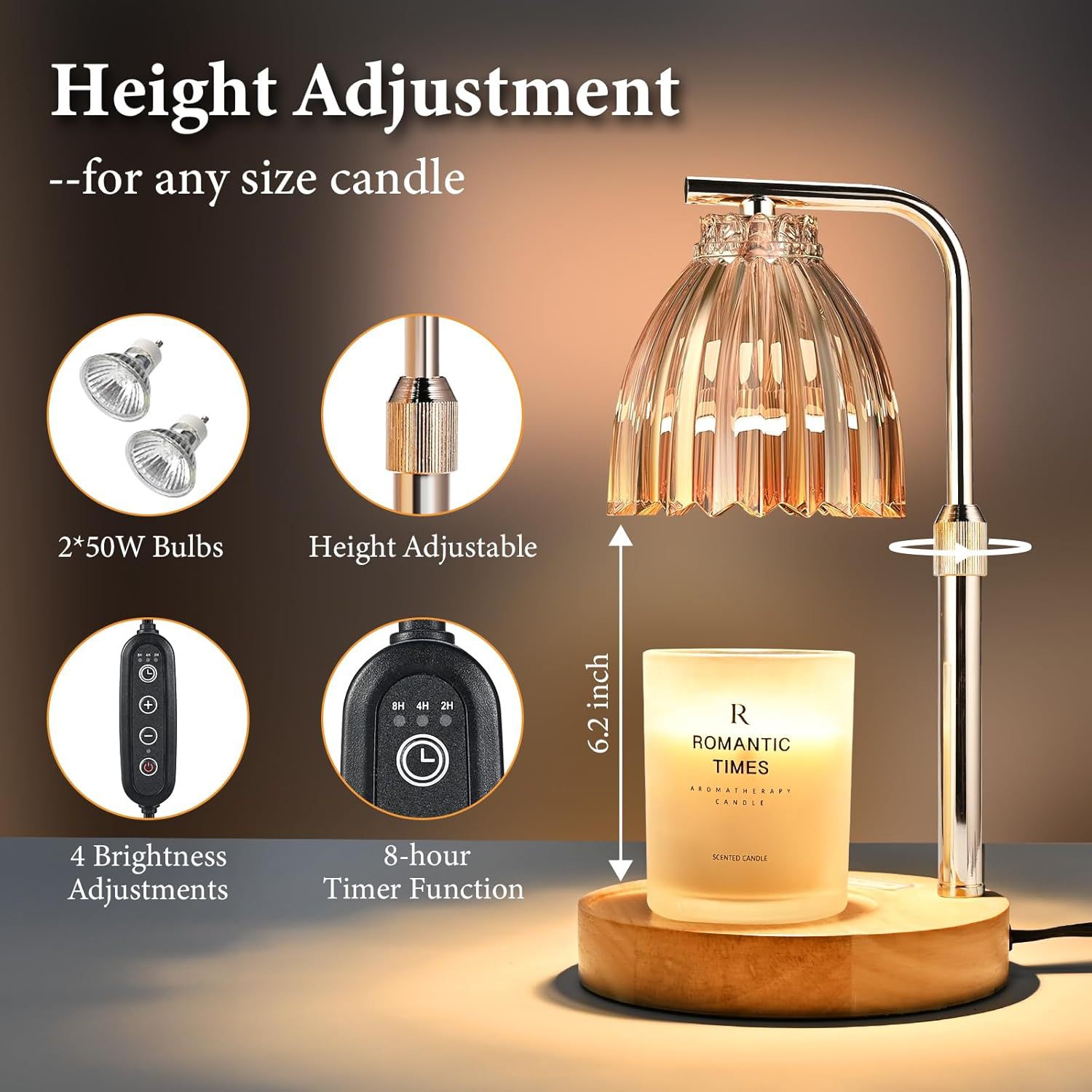 Adjustable Height Aromatherapy - Holiday Candle Set reseña y precio