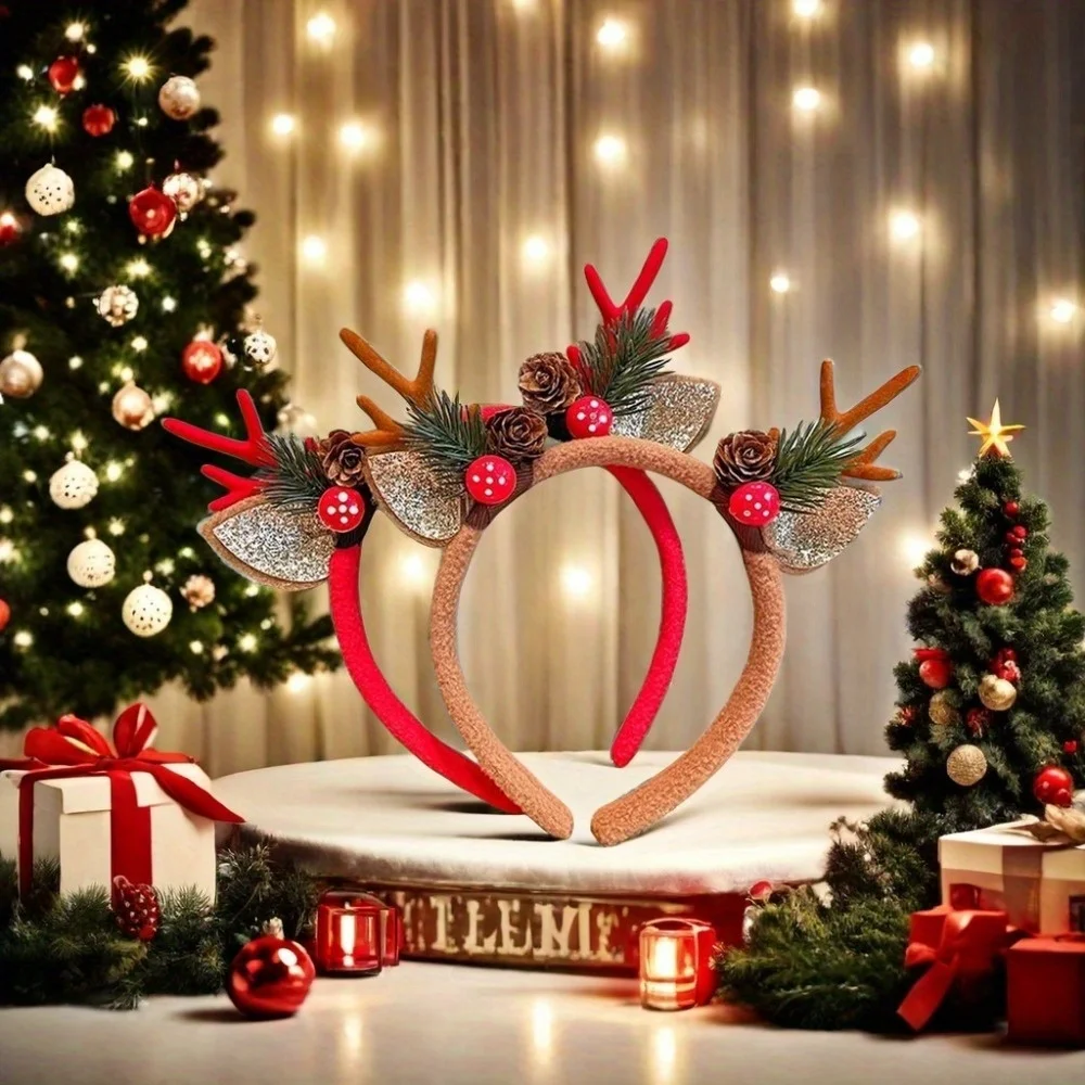 1Pc Christmas Headbands Christ - Reindeer Antlers Headband reseña y precio
