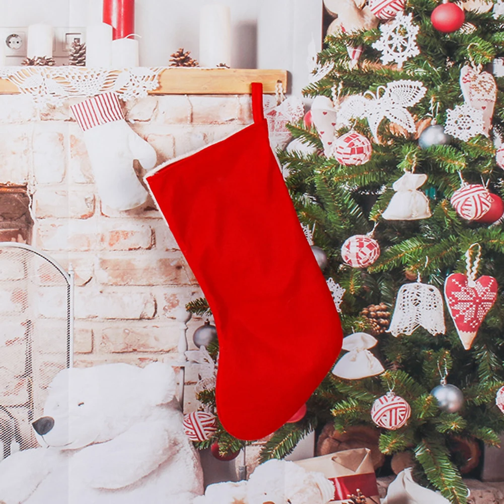 Christmas Plush Santa Claus Fa - Christmas Stocking Hanging reseña y precio