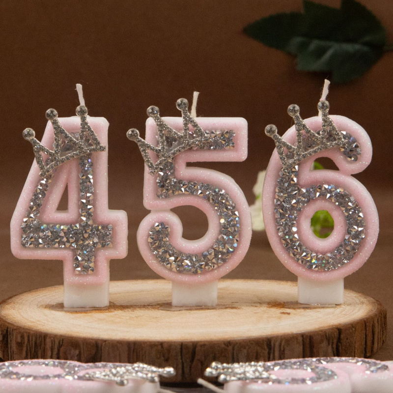 Digital Candles 0-9 Pink Silve - Holiday Candle Set reseña y precio