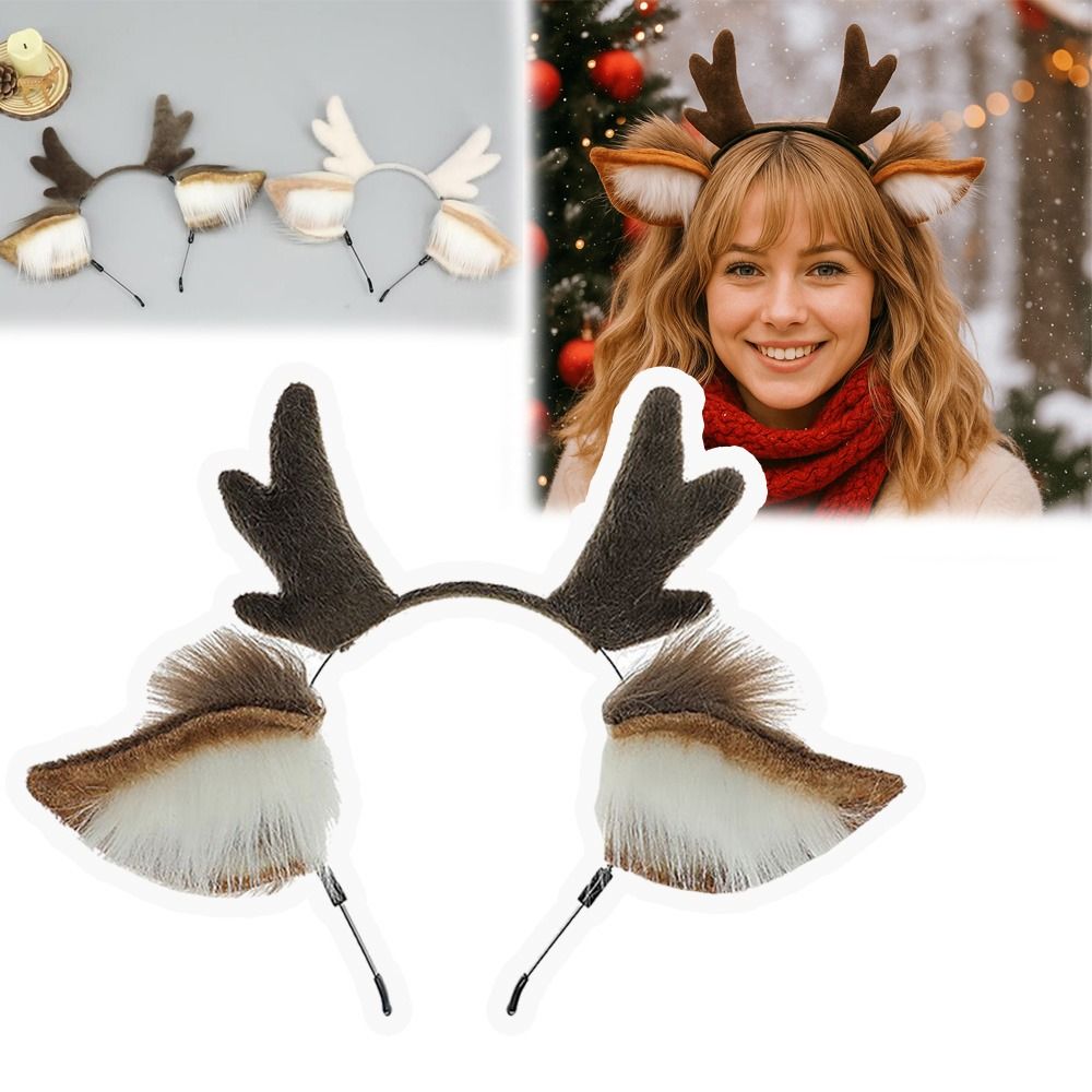 Deer Ears Reindeer Antler Head - Reindeer Antlers Headband reseña y precio