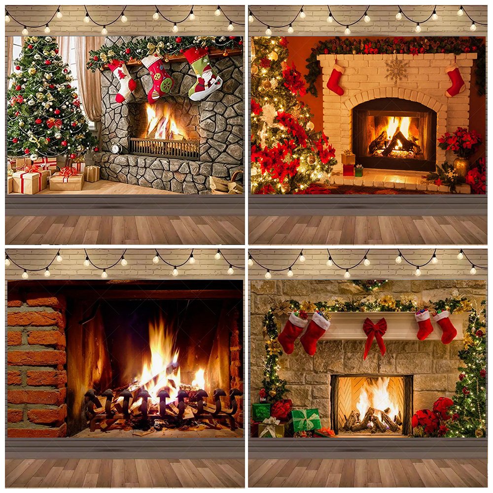 Christmas Photography Backdrop - Christmas Stocking Hanging reseña y precio