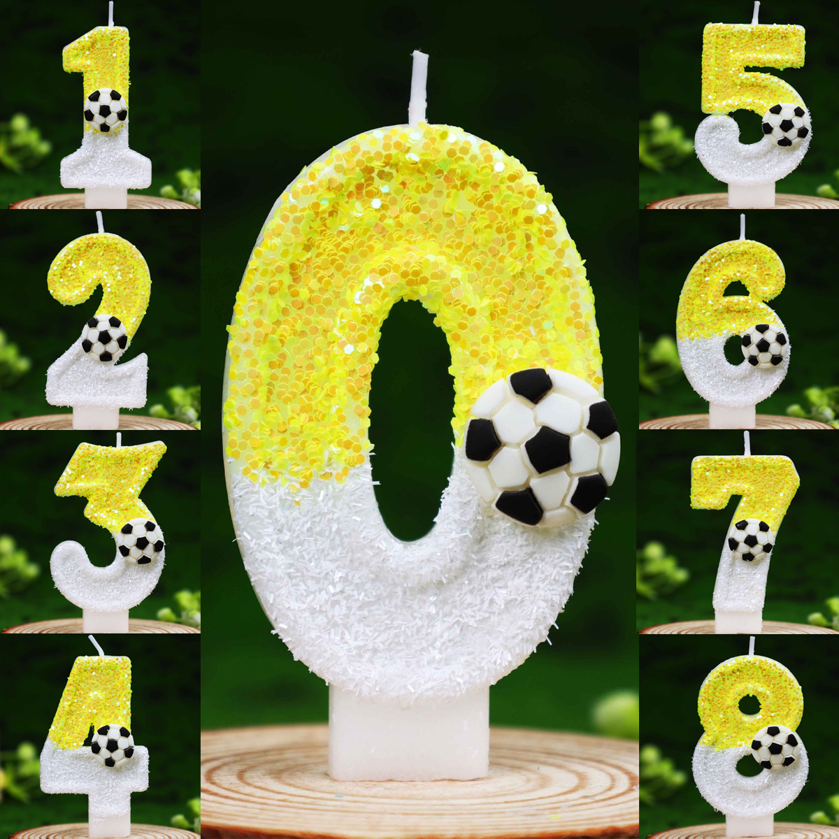 Yellow White Sequins Sports Fo - Holiday Candle Set reseña y precio