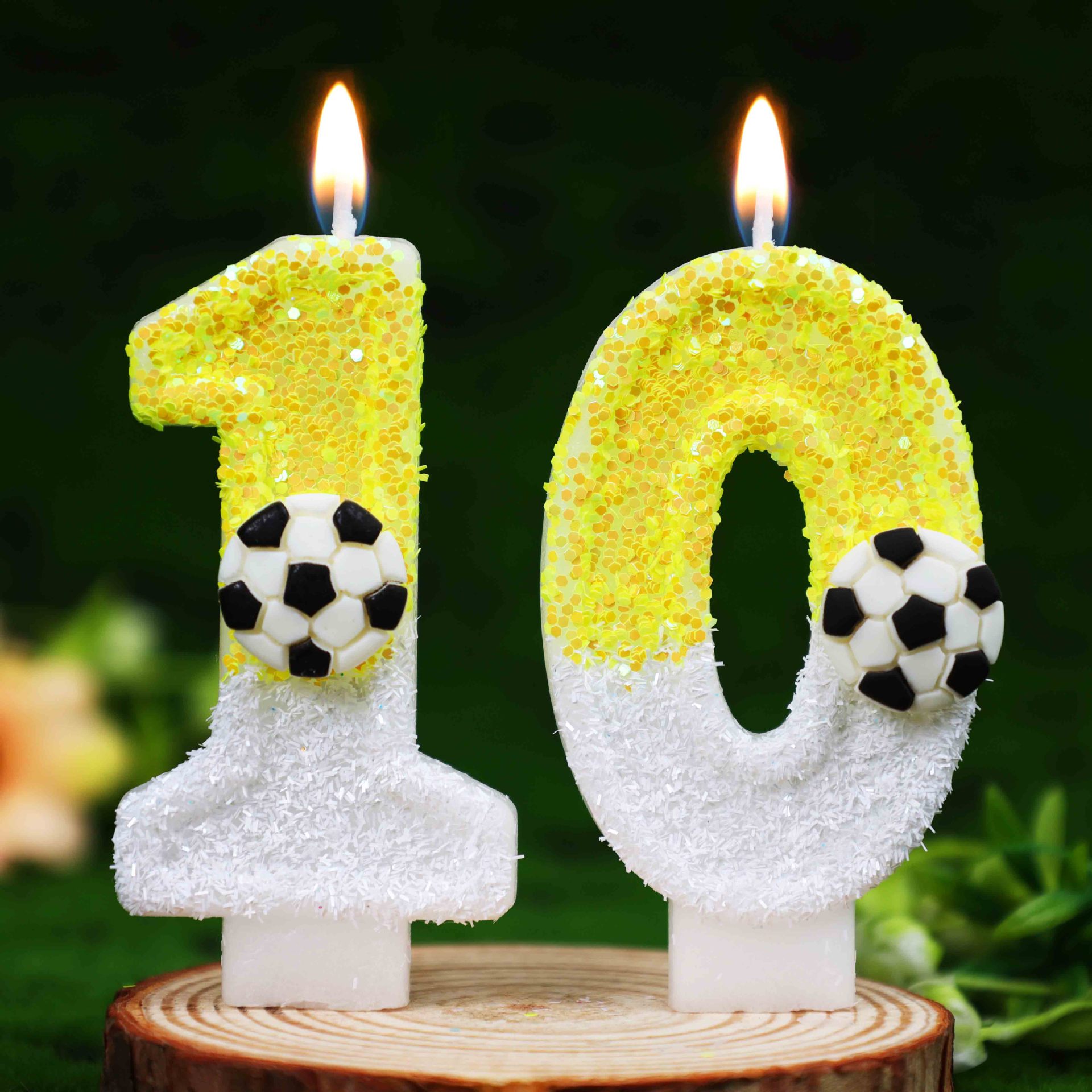 Yellow White Sequins Sports Fo - Holiday Candle Set reseña y precio