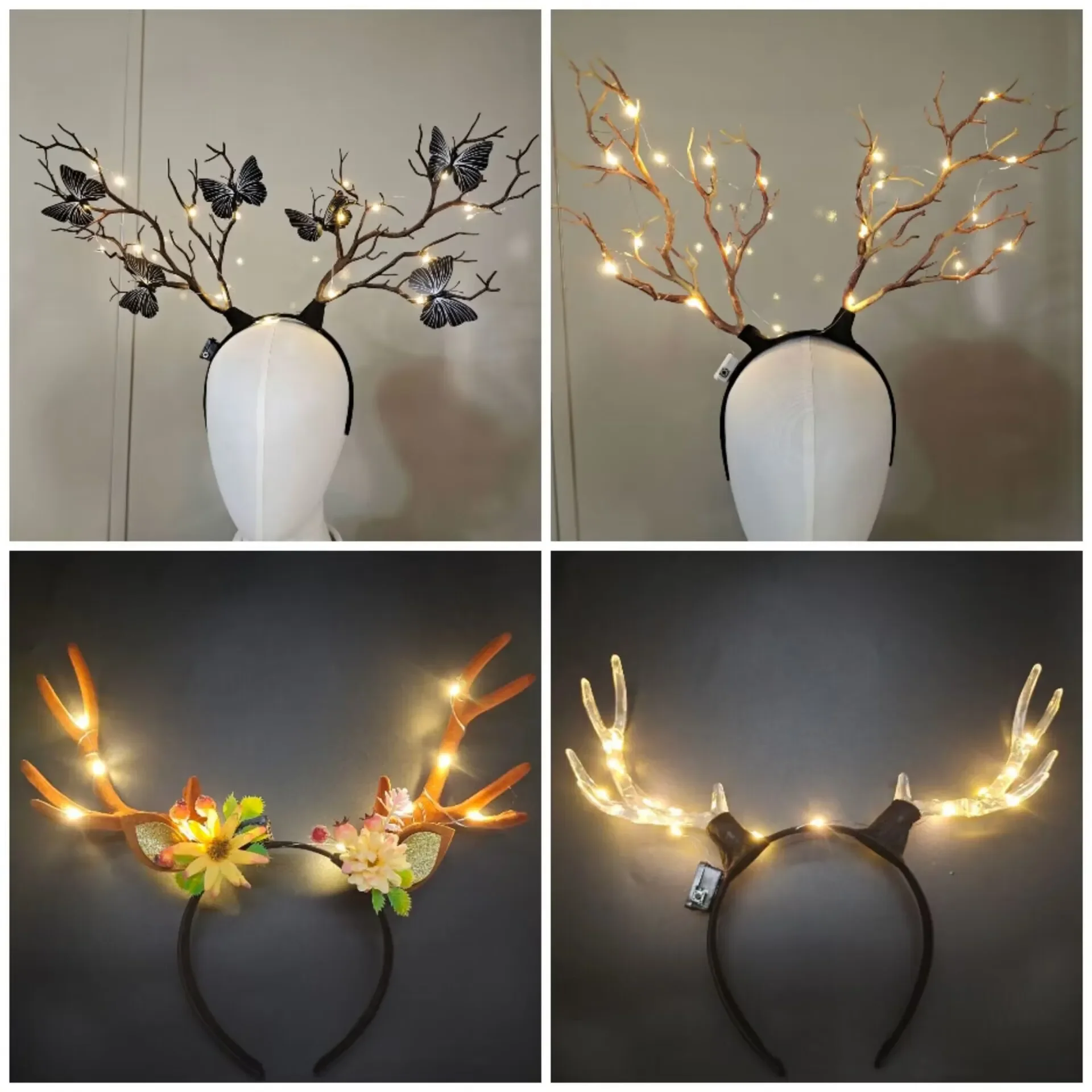 Women Girls Light Up Glowing R - Reindeer Antlers Headband reseña y precio