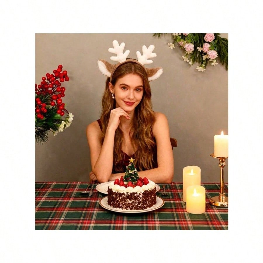 Christmas Cute Deer Antler Hea - Reindeer Antlers Headband reseña y precio