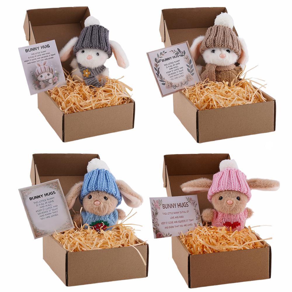 Mini Bunny Hug Cute Easter Gif - Santa Hat Plush reseña y precio