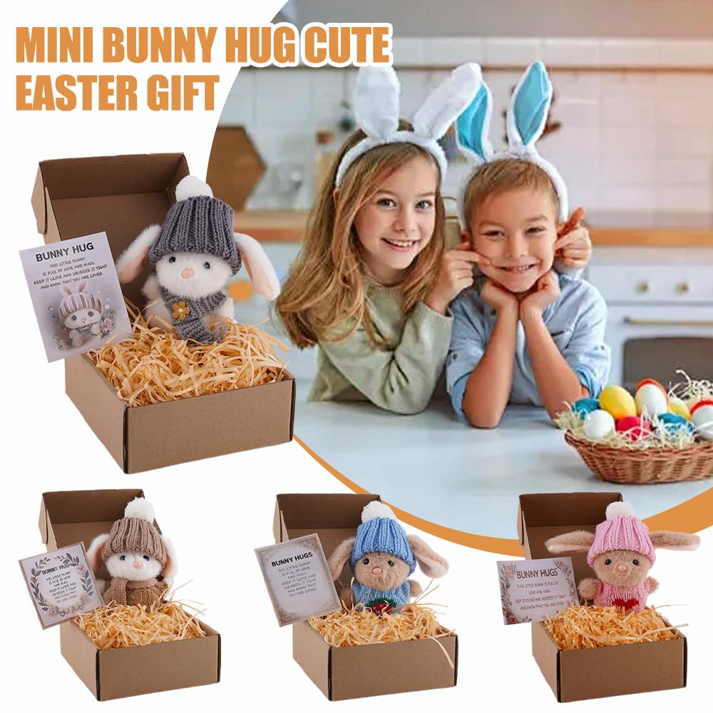 Mini Bunny Hug Cute Easter Gif - Santa Hat Plush reseña y precio