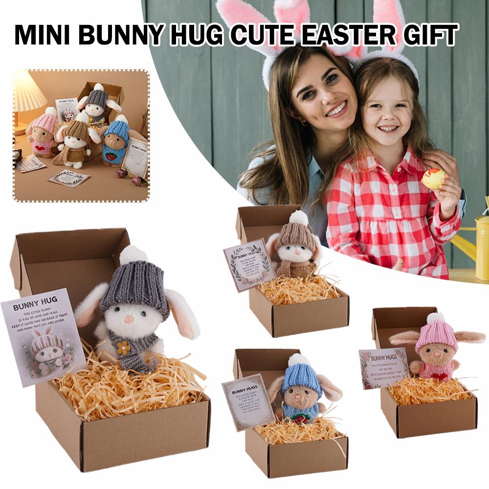 Mini Bunny Hug Cute Easter Gif - Santa Hat Plush reseña y precio