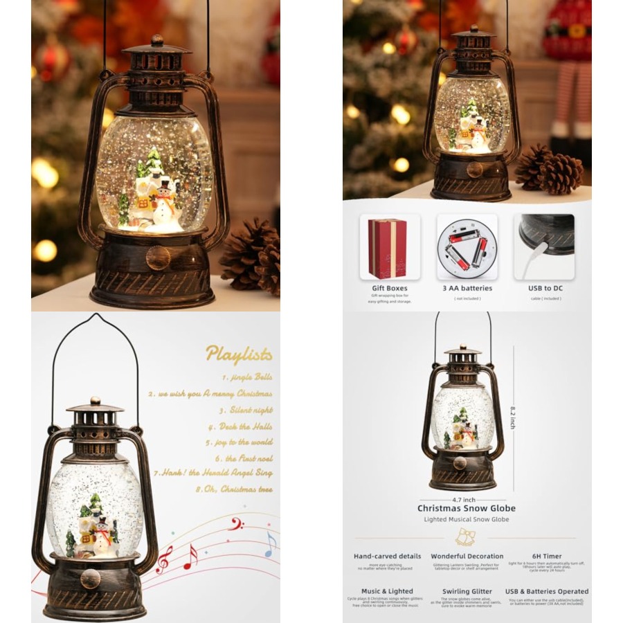 Christmas Decorations Snow Glo - Snow Globe Musical reseña y precio