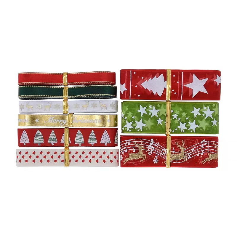 9pcs Christmas Ribbons Set Fes - Gift Box Wrap Set reseña y precio