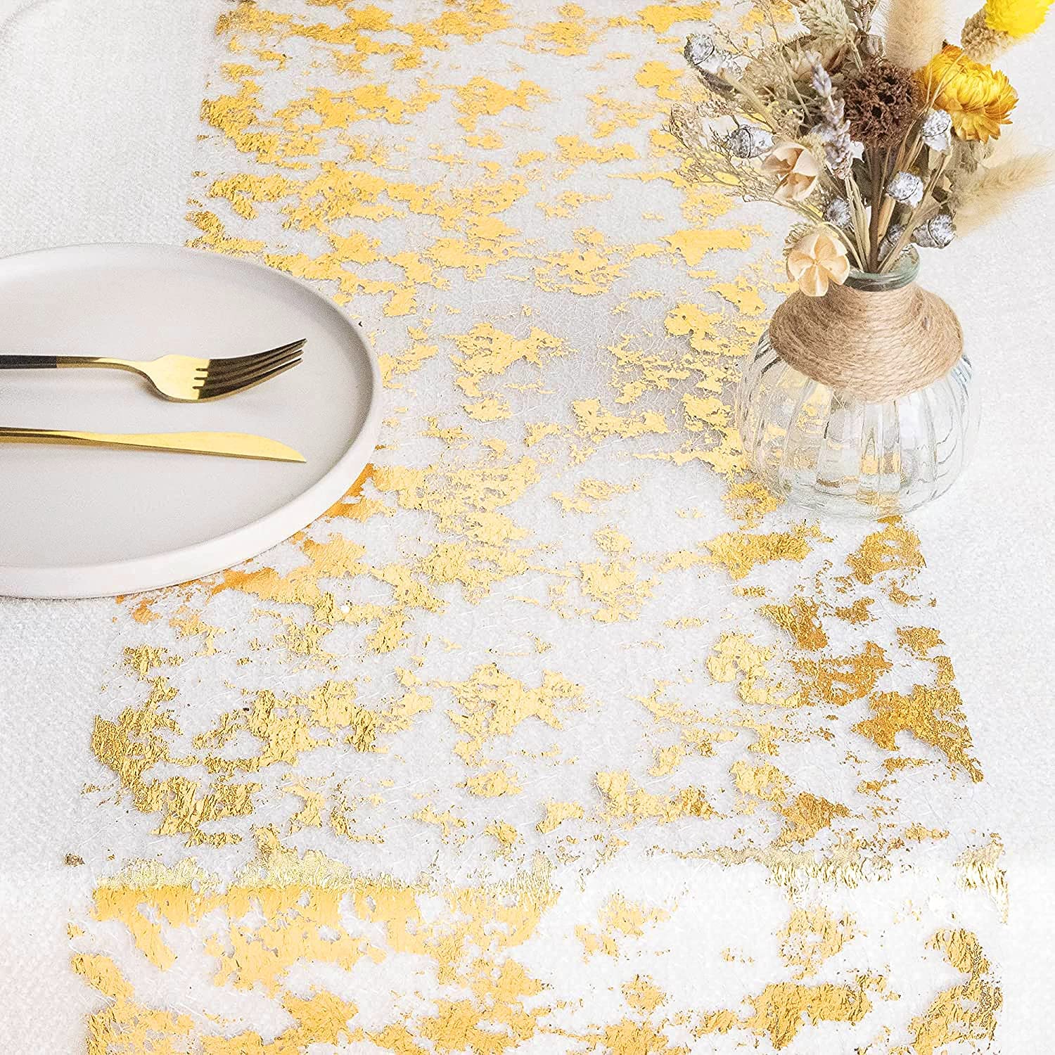 Sparkle Metallic Gold Thin Tab - Christmas Table Runner reseña y precio