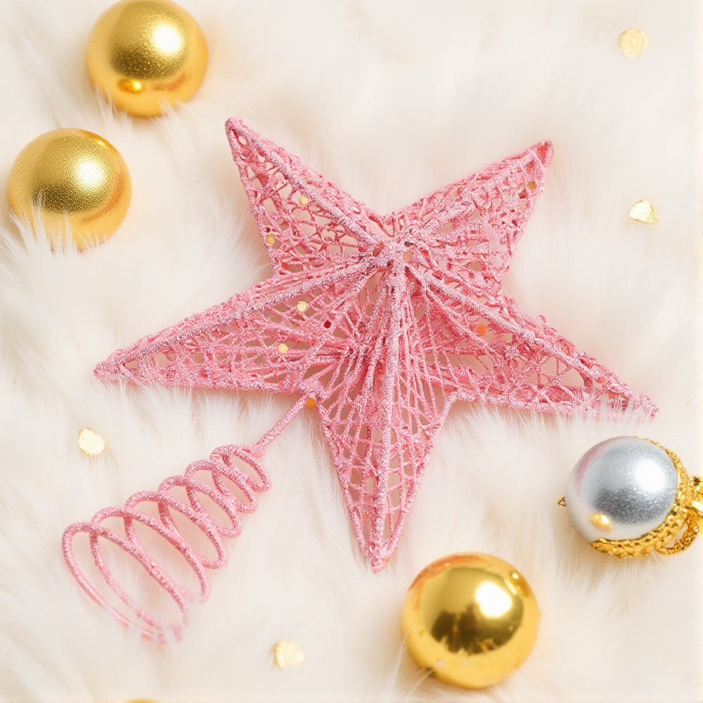 Christmas Pink Pentagon Top St - Star Tree Topper reseña y precio