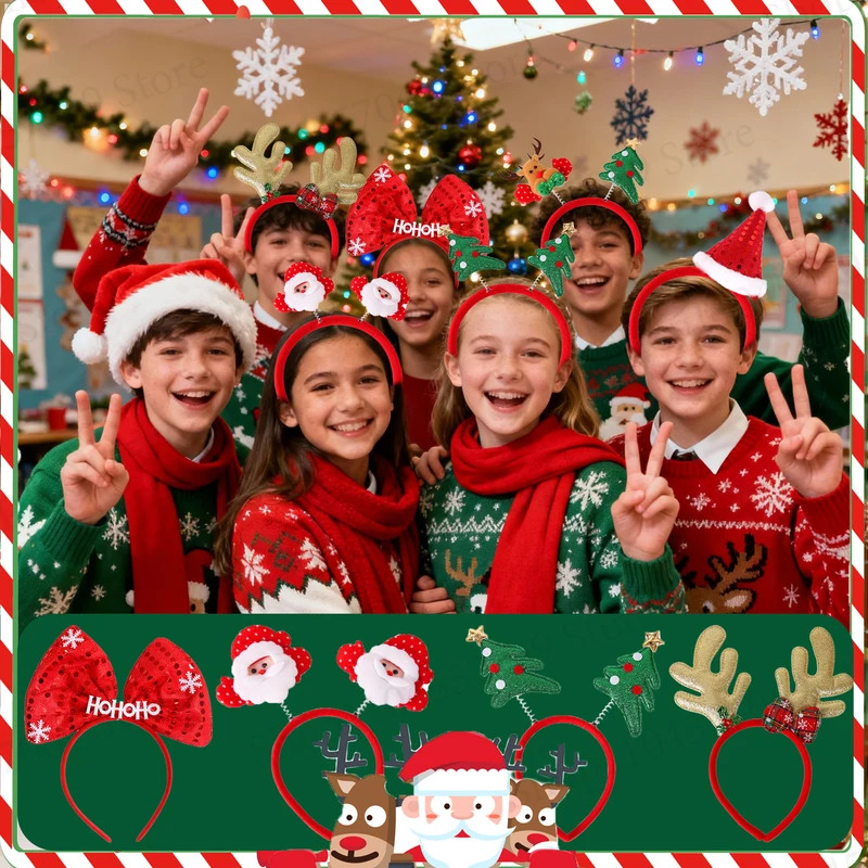 12-120Pcs Christmas Headband C - Reindeer Antlers Headband reseña y precio