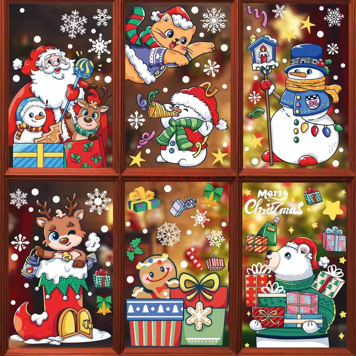 1set Snowman Static Window Sti - Snowflake Window Decal reseña y precio