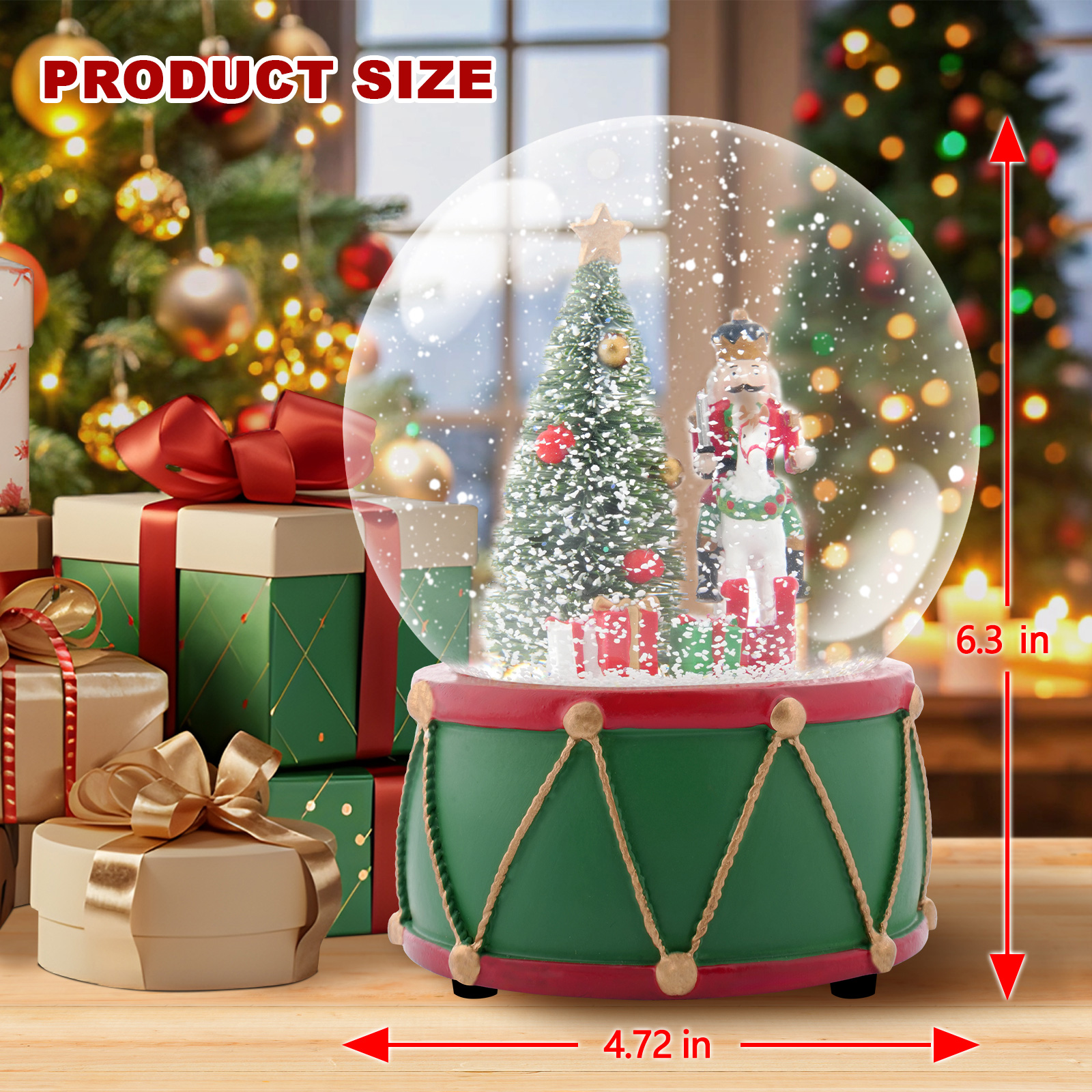 Christmas Music Snow Globe wit - Snow Globe Musical reseña y precio