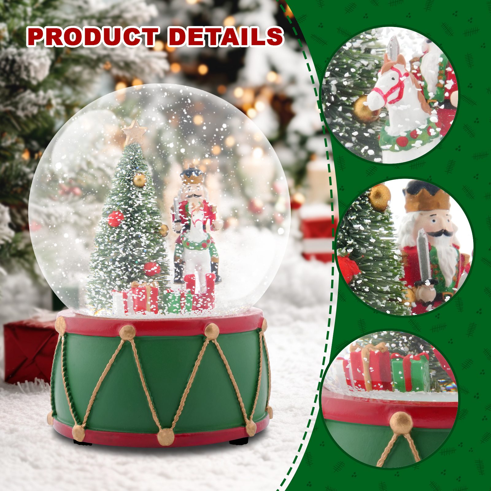 Christmas Music Snow Globe wit - Snow Globe Musical reseña y precio