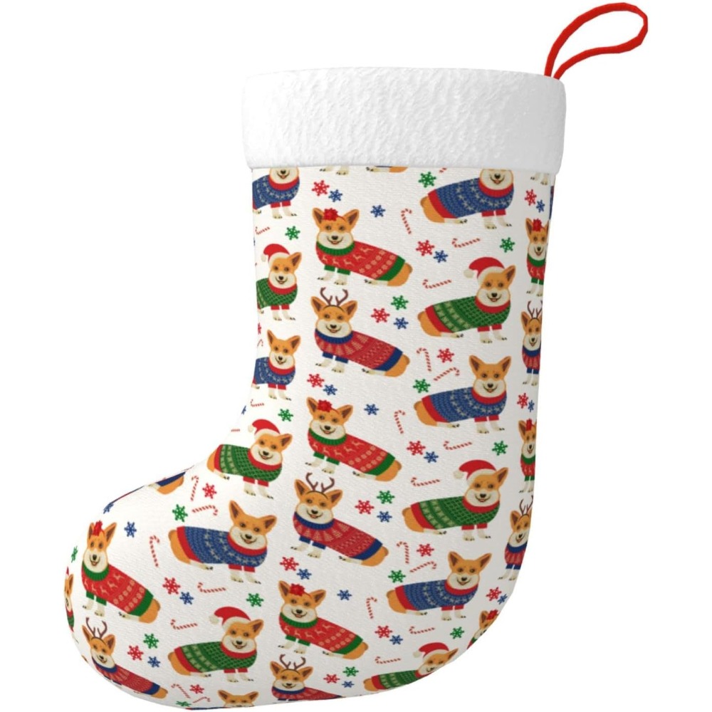 Christmas Corgi Dog Christmas  - Christmas Stocking Hanging reseña y precio