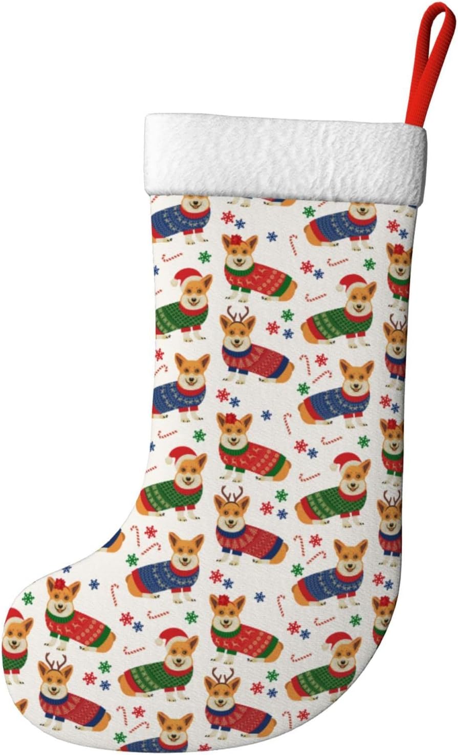 Christmas Corgi Dog Christmas  - Christmas Stocking Hanging reseña y precio