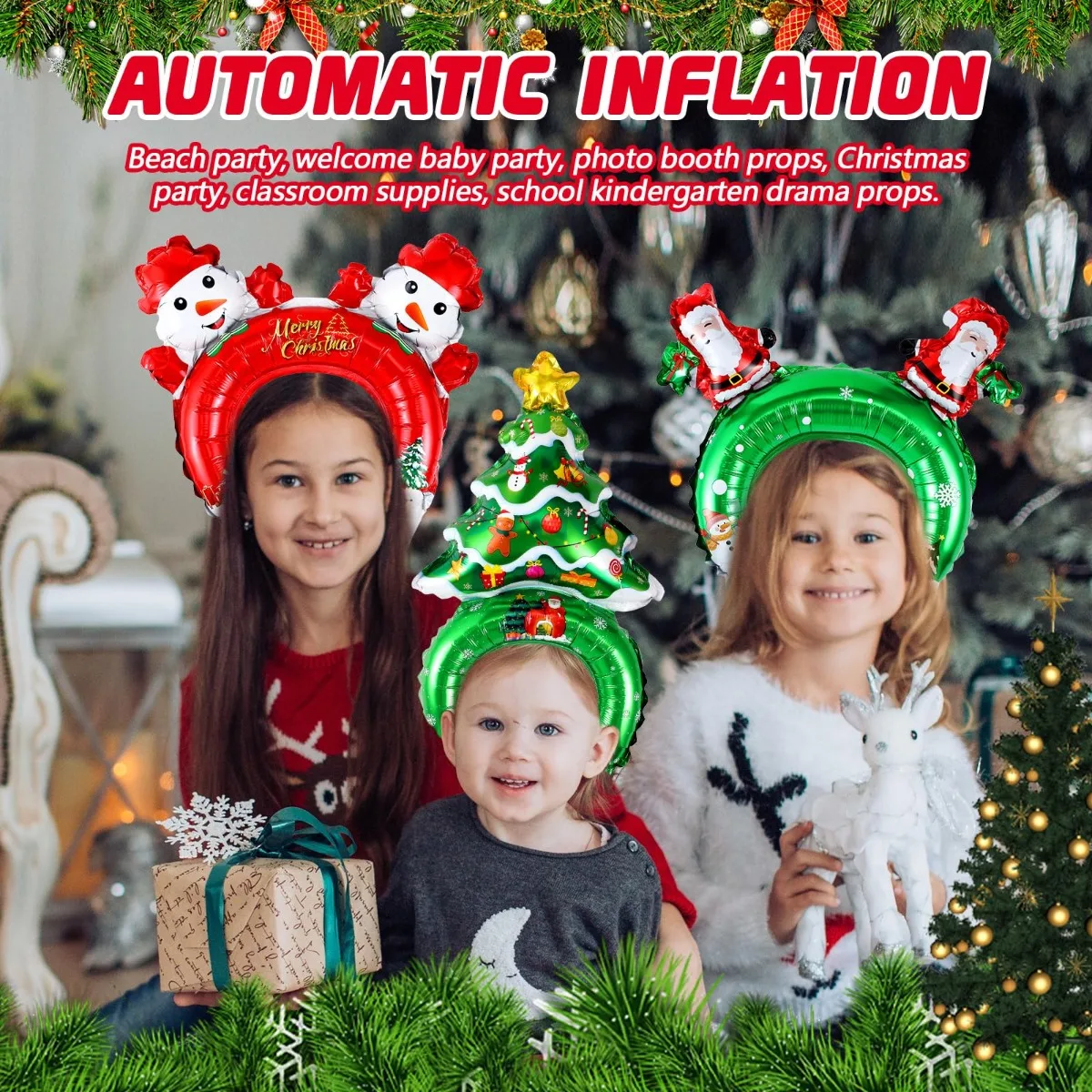 Christmas Inflatable Headbands - Reindeer Antlers Headband reseña y precio