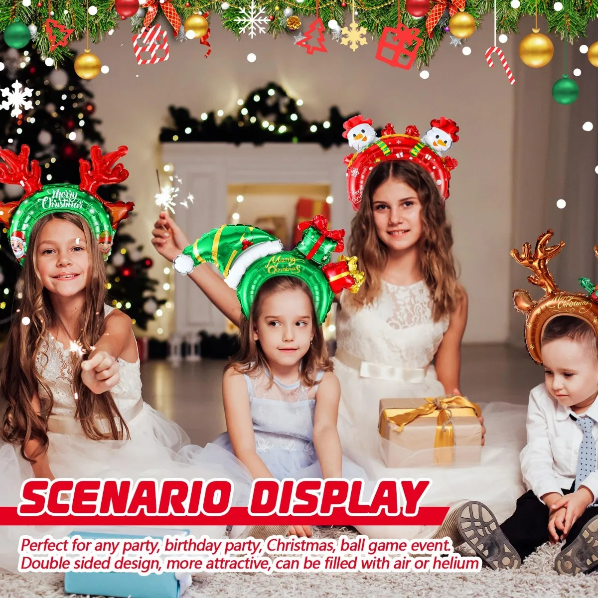 Christmas Inflatable Headbands - Reindeer Antlers Headband reseña y precio