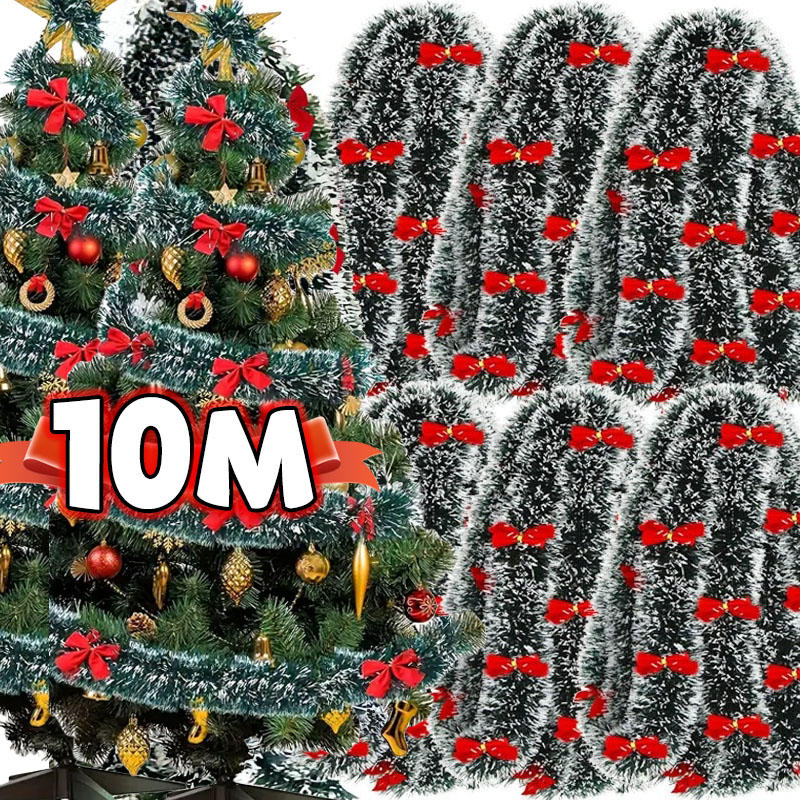 Christmas Bow Tinsel Ribbons G - Tinsel Garland Decoration reseña y precio