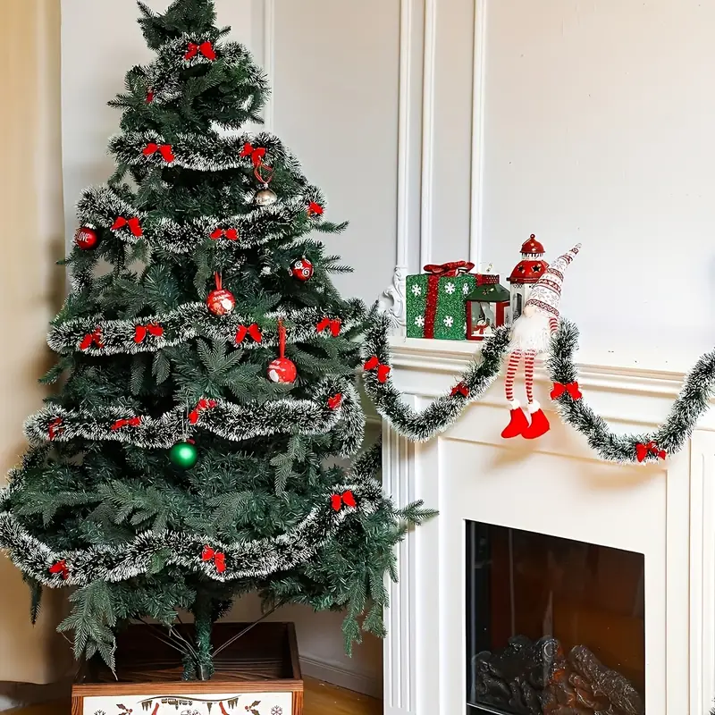 Christmas Bow Tinsel Ribbons G - Tinsel Garland Decoration reseña y precio