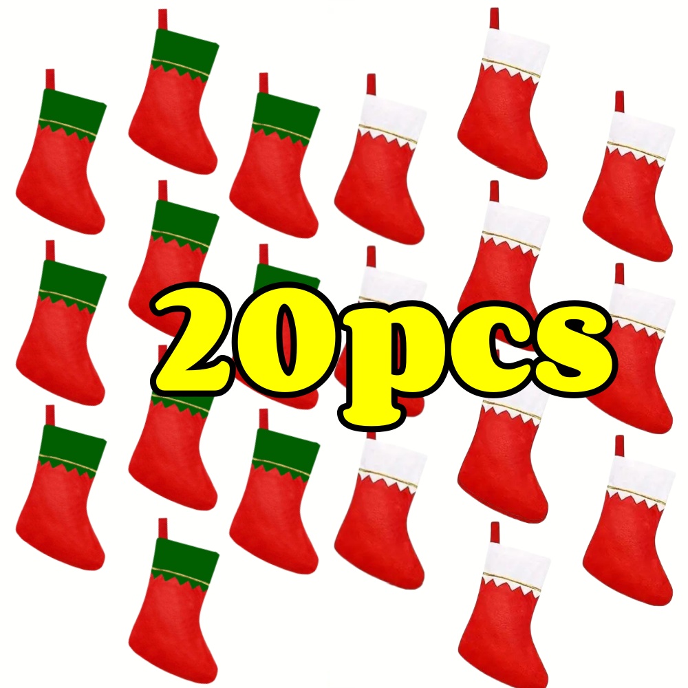 12pcs Red Felt Christmas Stock - Christmas Stocking Hanging reseña y precio