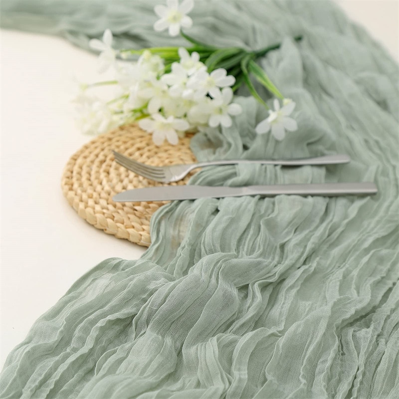 Semi-Sheer Gauze Wedding Party - Christmas Table Runner reseña y precio