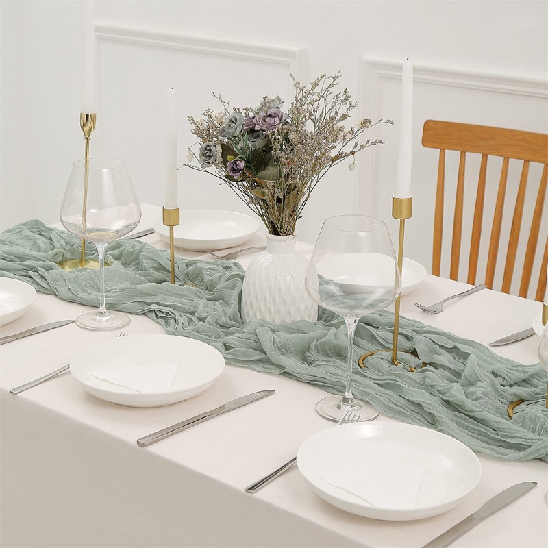 Semi-Sheer Gauze Wedding Party - Christmas Table Runner reseña y precio