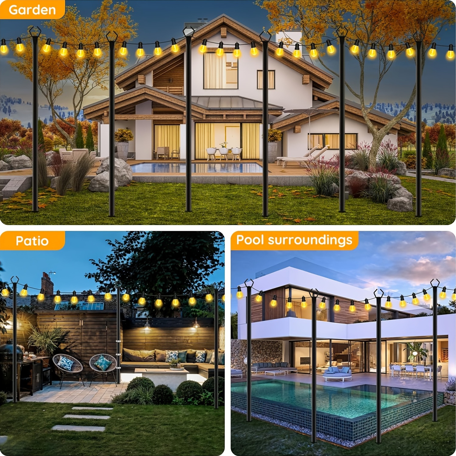 6/4/2 Pack 8.9Ft Heavy Duty Me - Christmas Lights Outdoor reseña y precio