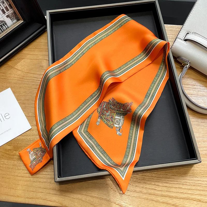 Retro Print Skinny Silk Scarfs - Ribbon Bow Gift reseña y precio