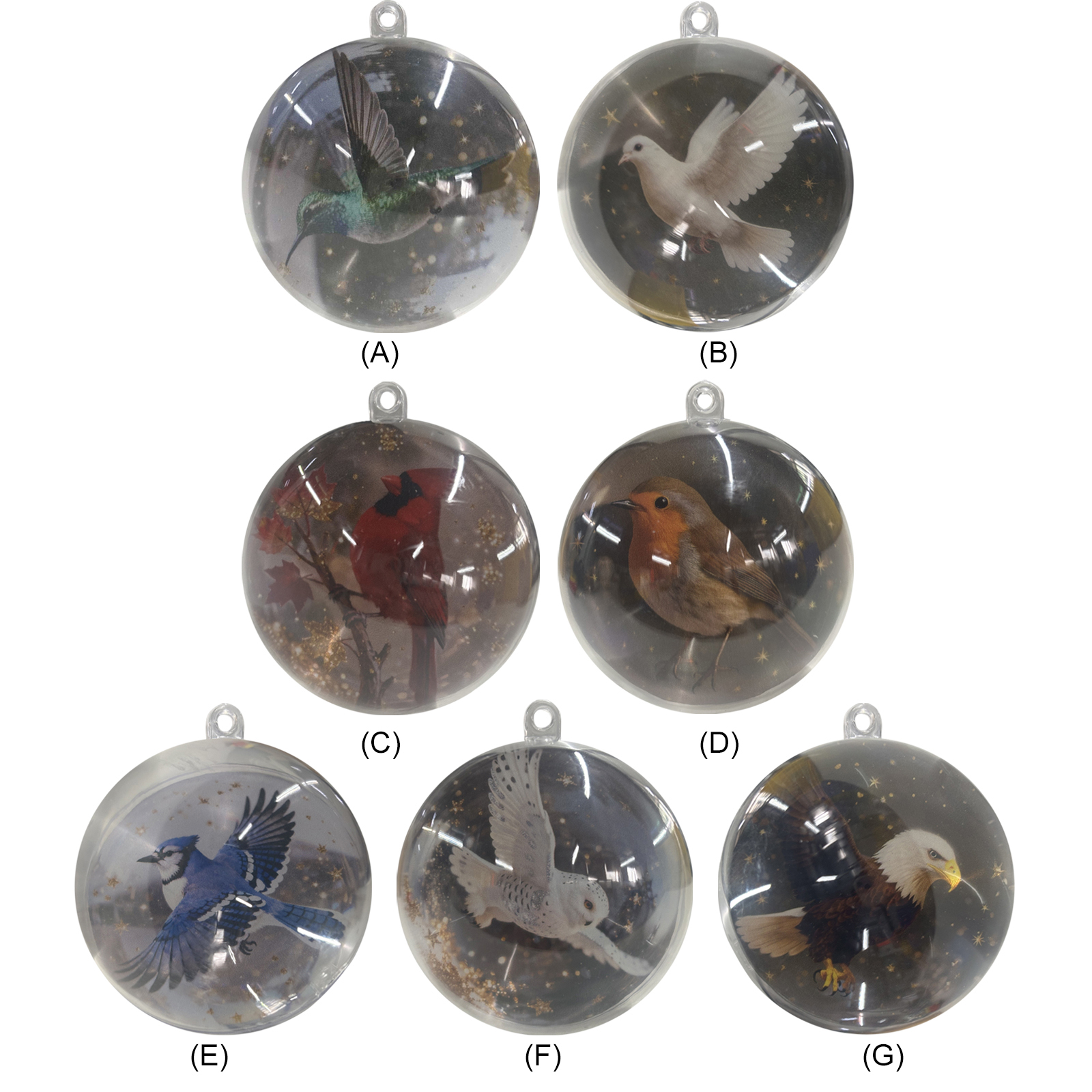 Nature's Birds Crystal Glass O - Ornament Ball Set reseña y precio